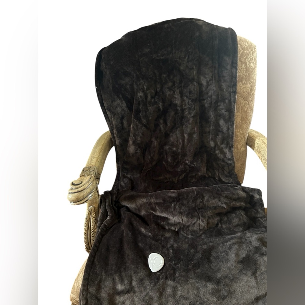 Dark Brown Plush Electric Heated Throw Blanket 3 Settings 54x60